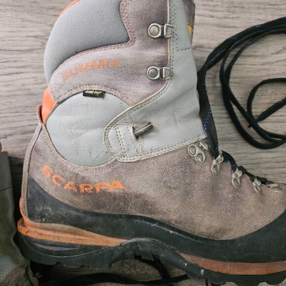 Scarpa Go Up Mountaineering Hiking Boots Gray/Orange - Vibram Sole - Picture 15 of 16